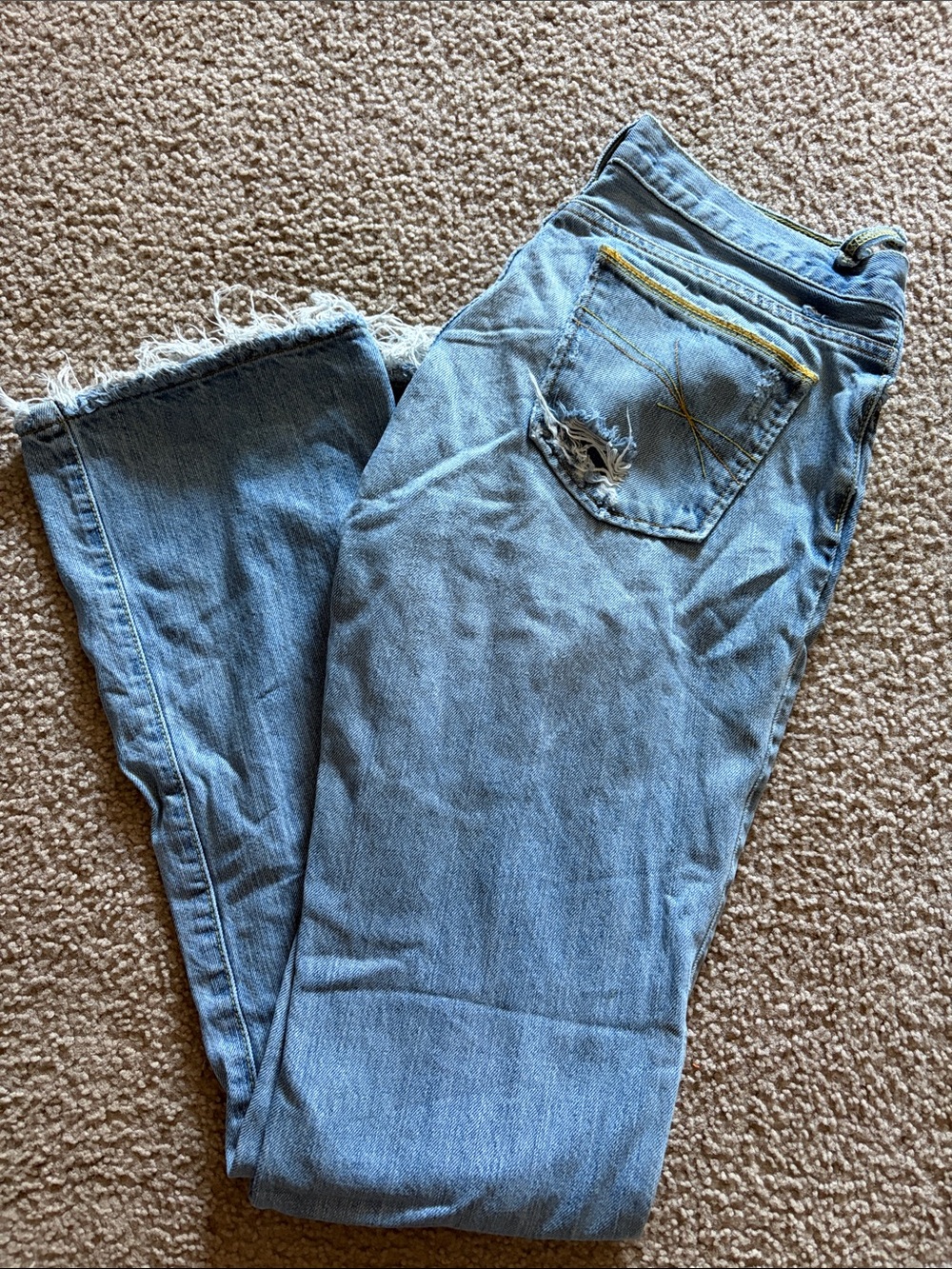 Cruel Girl Light Blue Ankle Jeans with Frayed Hem